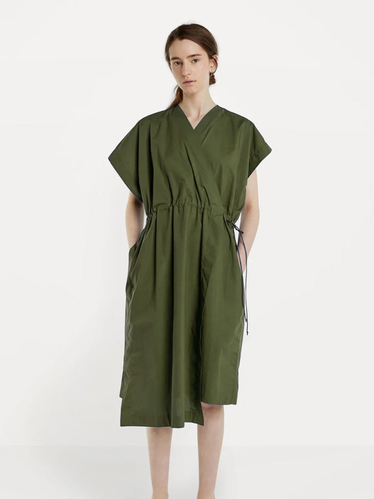 Sofie D'hoore Olive Cotton Detroit Wrap Dress Fr 36 Xs S M O/S